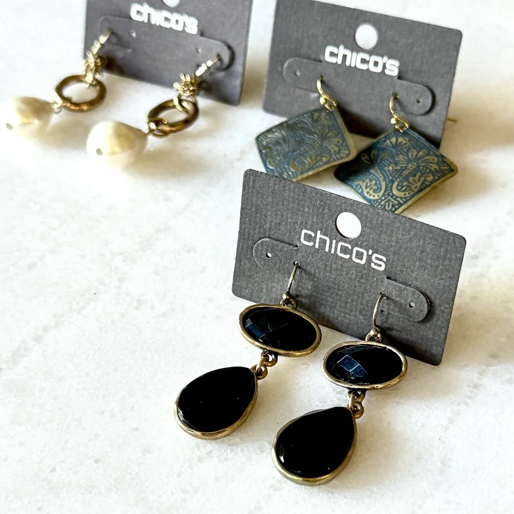 Chico's Earring Bundle Lot of 3 NWT Dangle Statement - Picture 10 of 10